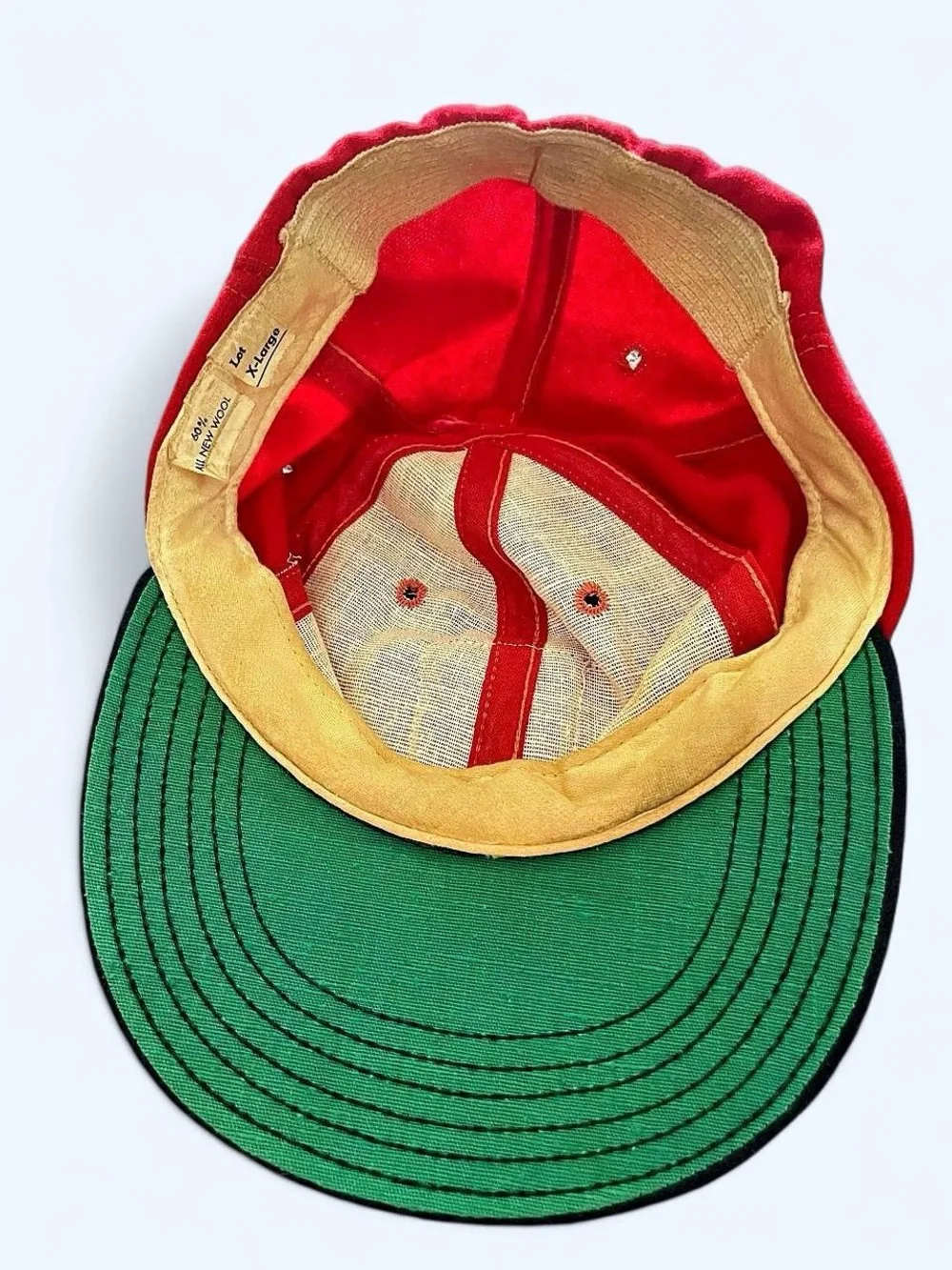 Red and Black Baseball Cap with 'B' Patch